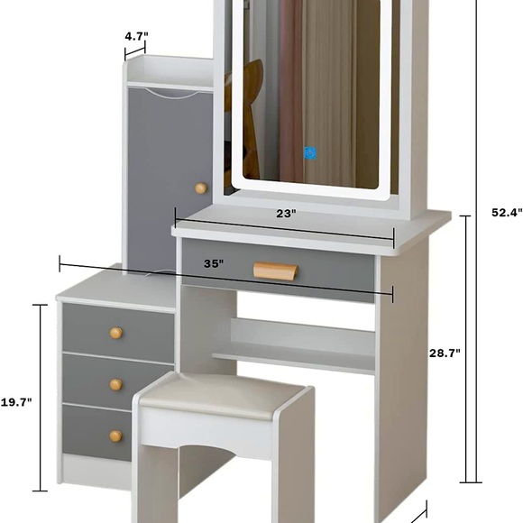 Make up vanity with chair NWT in box-I AM PAYING FOR SHIPPING, PRICE INCLUDES - Picture 5 of 11